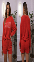 Two piece top and shorts - red