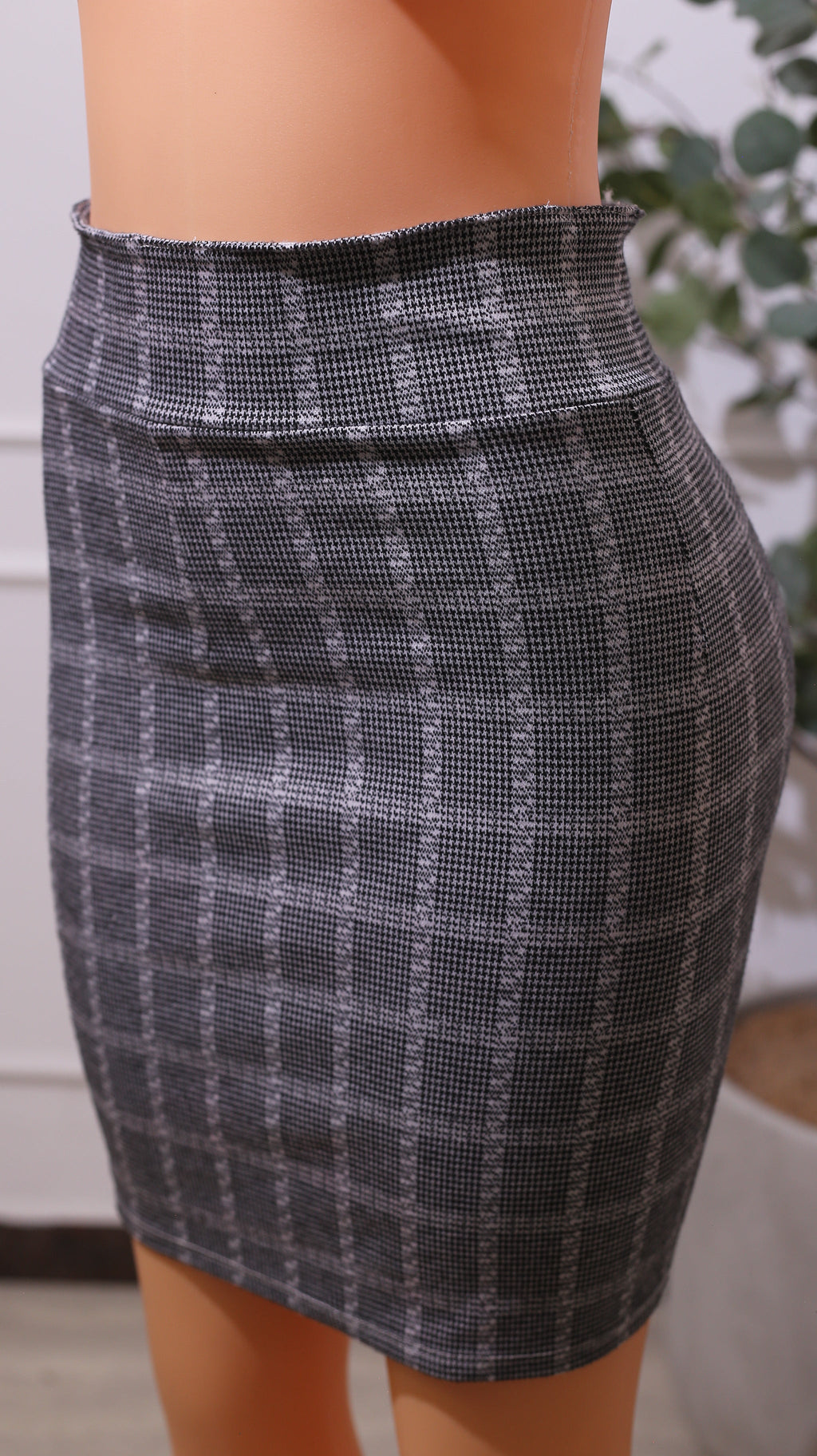 Grey Tartan Plaid Mini Skirt