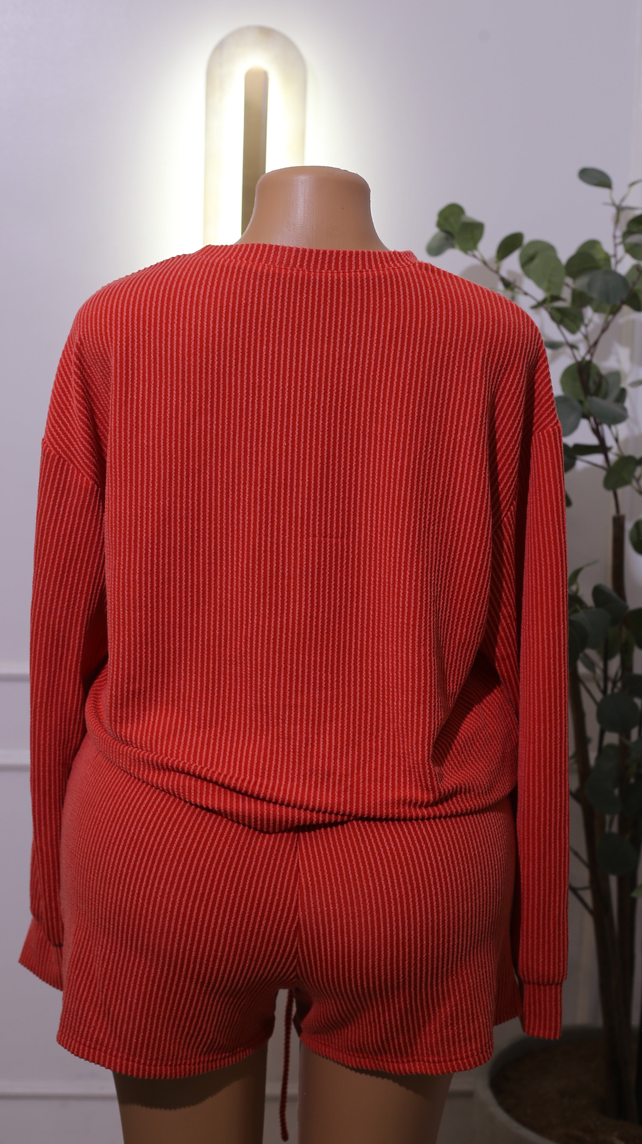 Two piece top and shorts - red