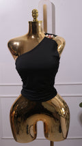 A Black One-shoulder Top