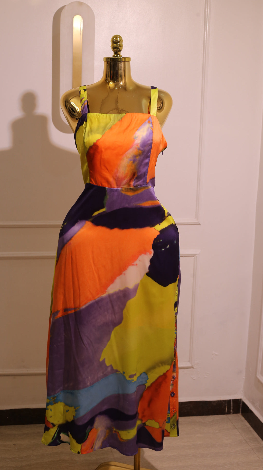 Multi Abstract Print Maxi Dress
