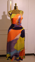 Multi Abstract Print Maxi Dress