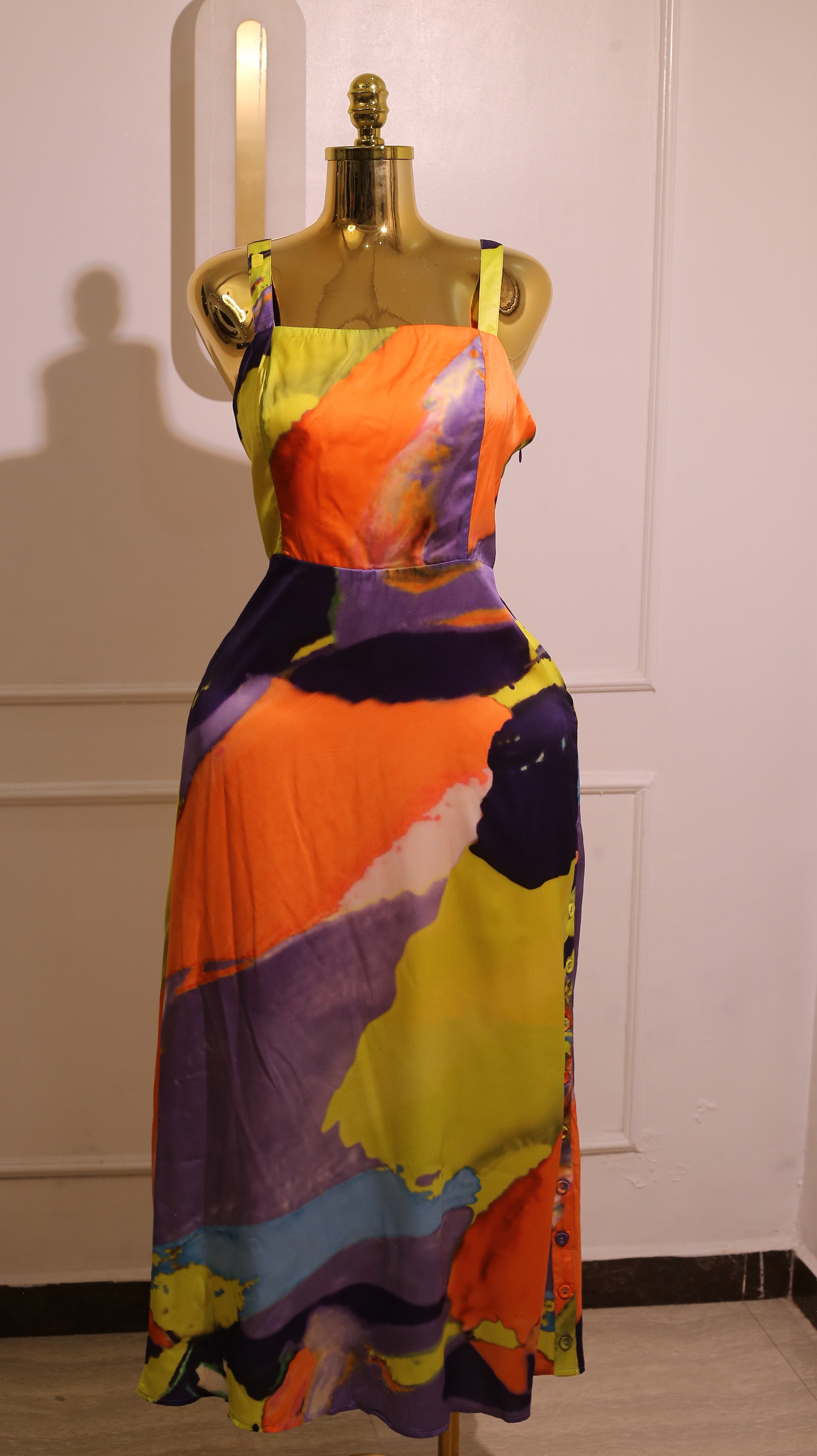 Multi Abstract Print Maxi Dress