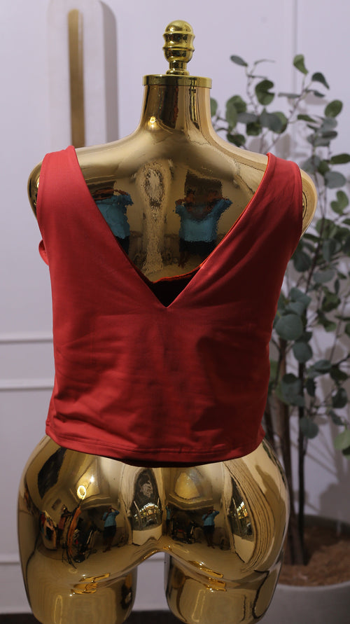 Align Waist-length Tank Top In A Red/coral Color, Made From Nulu Fabric