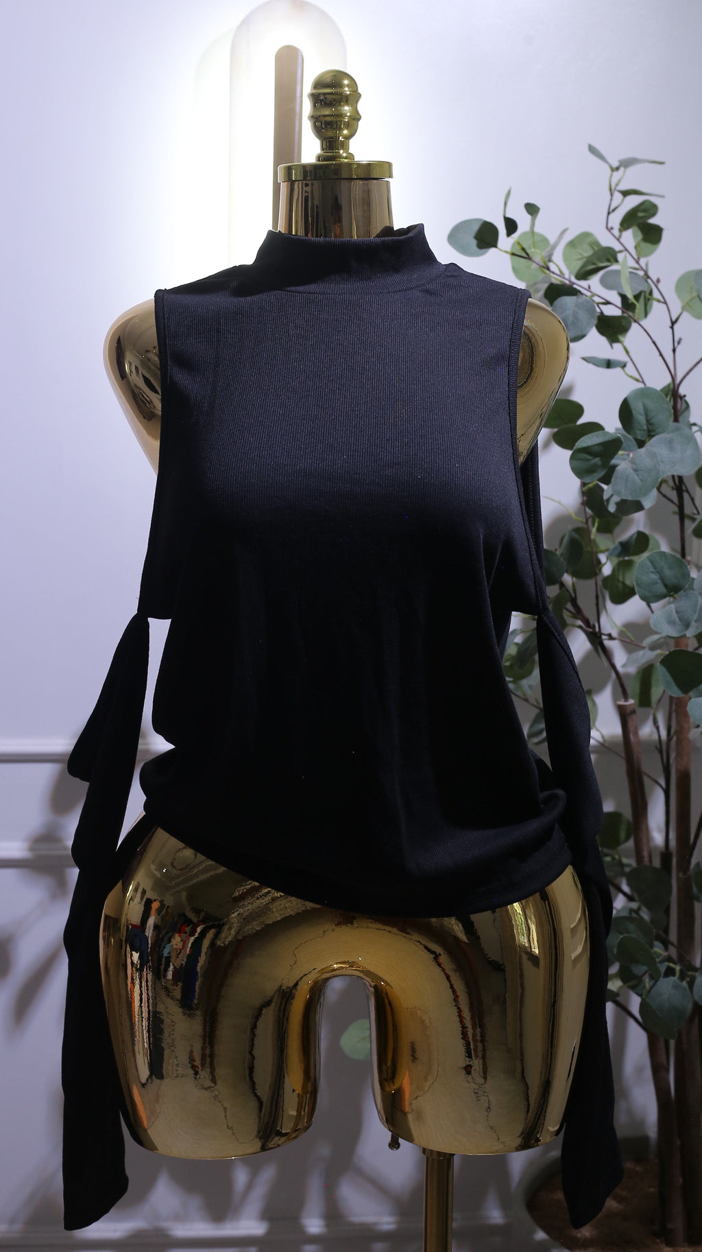 Asymmetrical Ribbed Crop Tank Top with separate sleeves