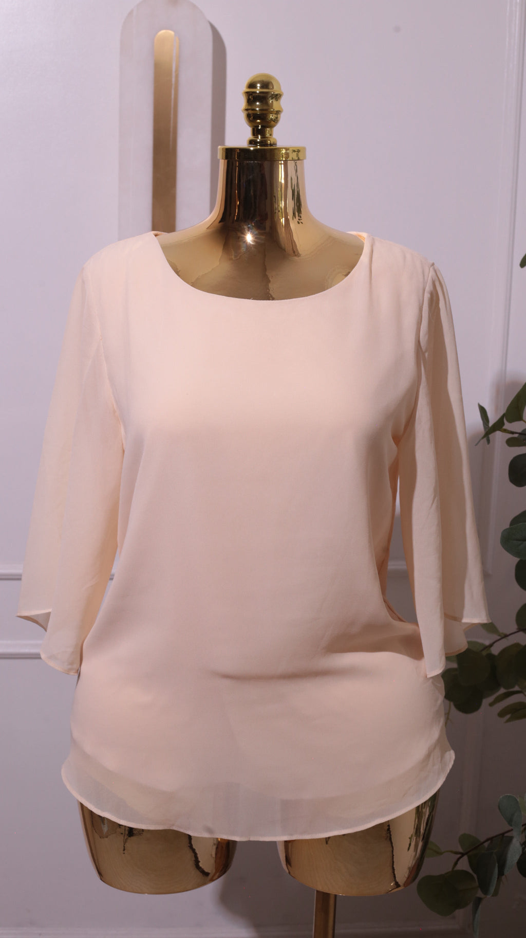 Beige Sheer Chiffon Blouse