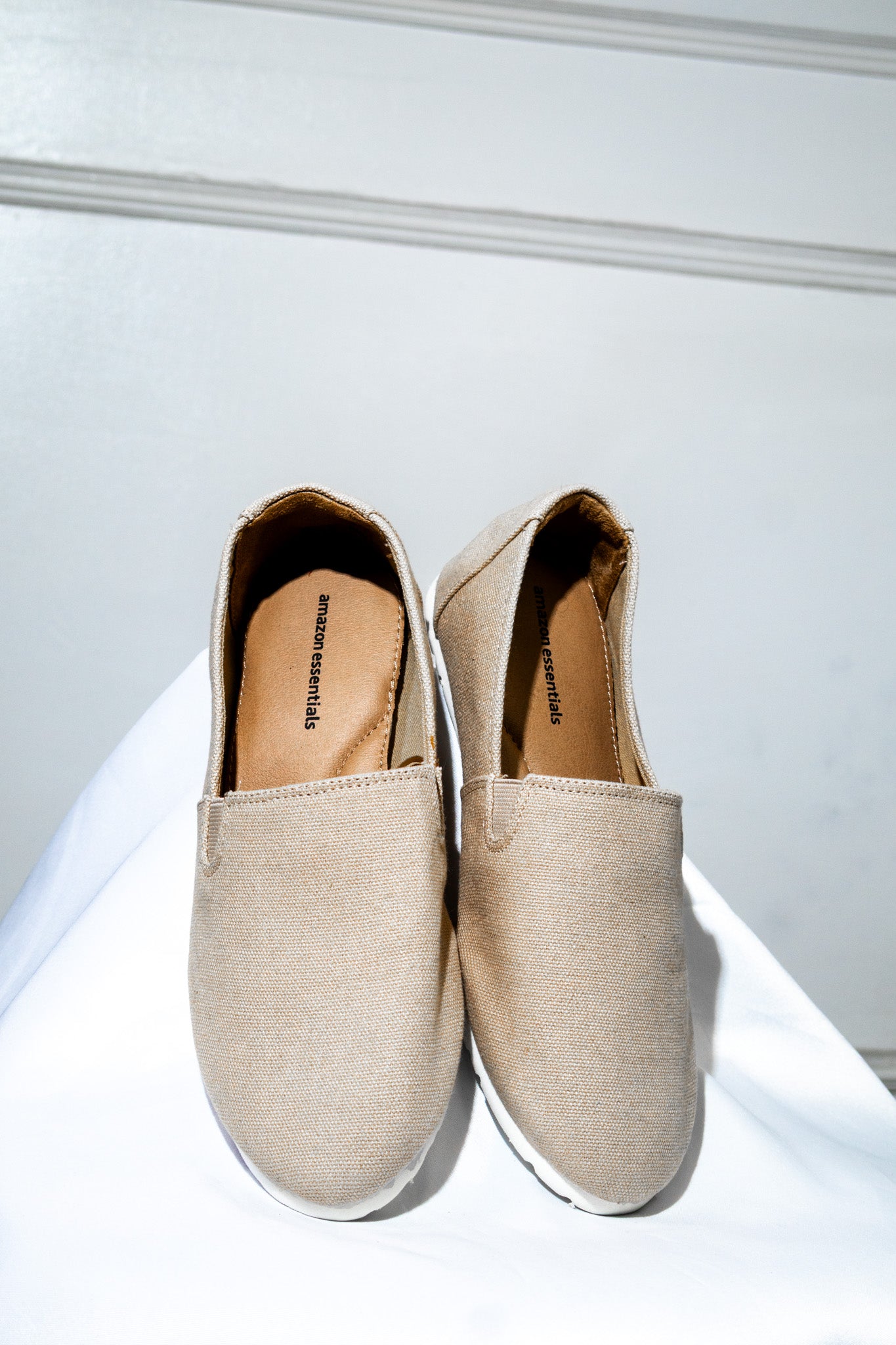 Beige Slip-On Canvas Flats