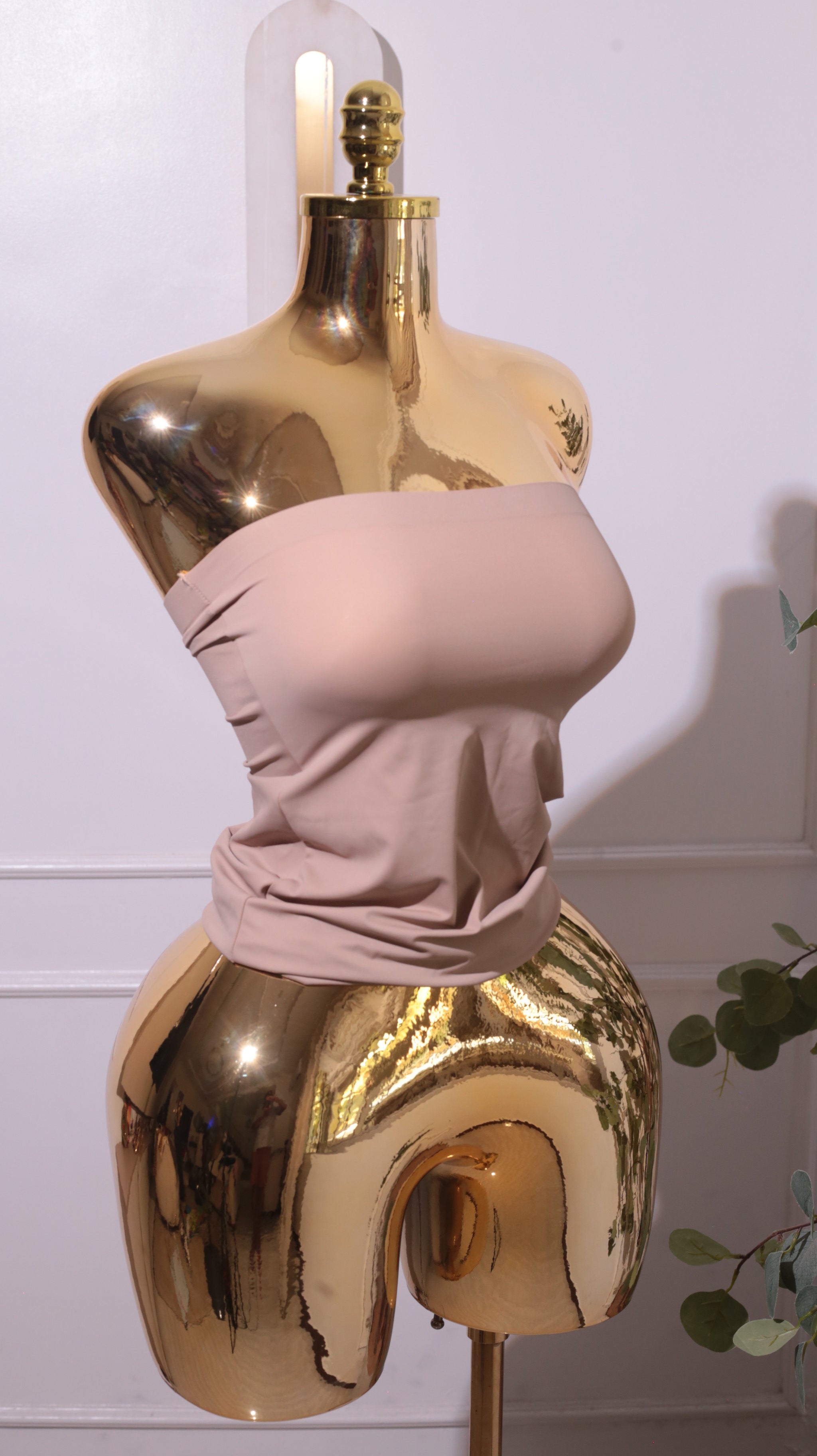 Beige Strapless Tube Top