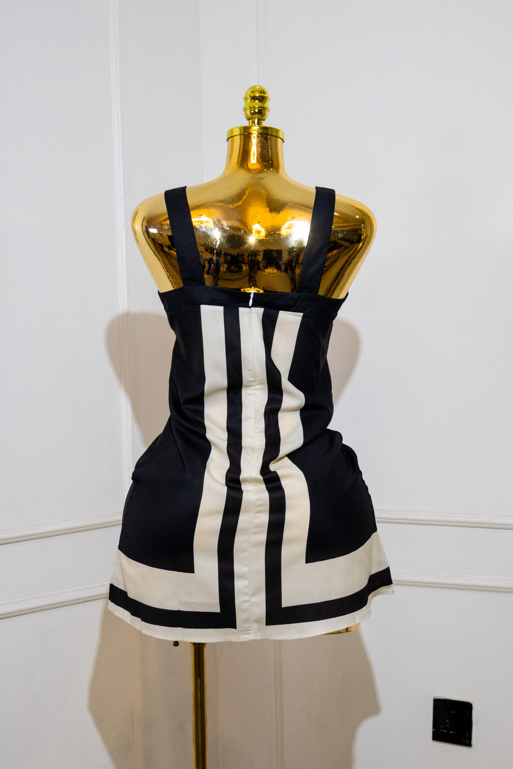 Black and White Striped Mini Sundress