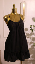 Black Camisole Dress With A Ruffled Hem