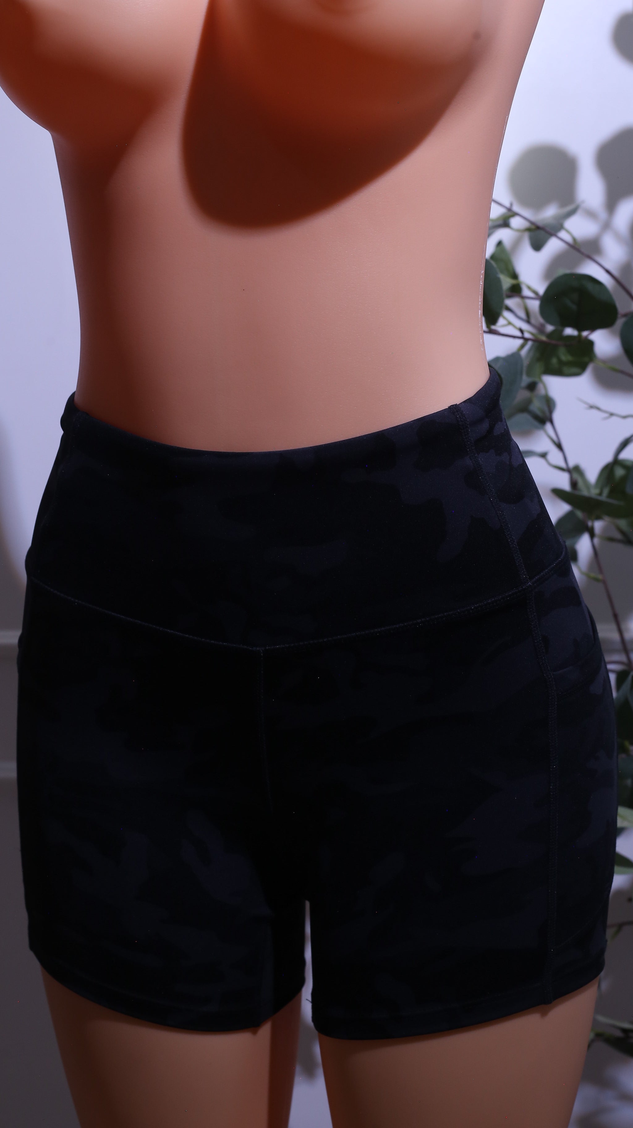 Black Camo Biker Shorts