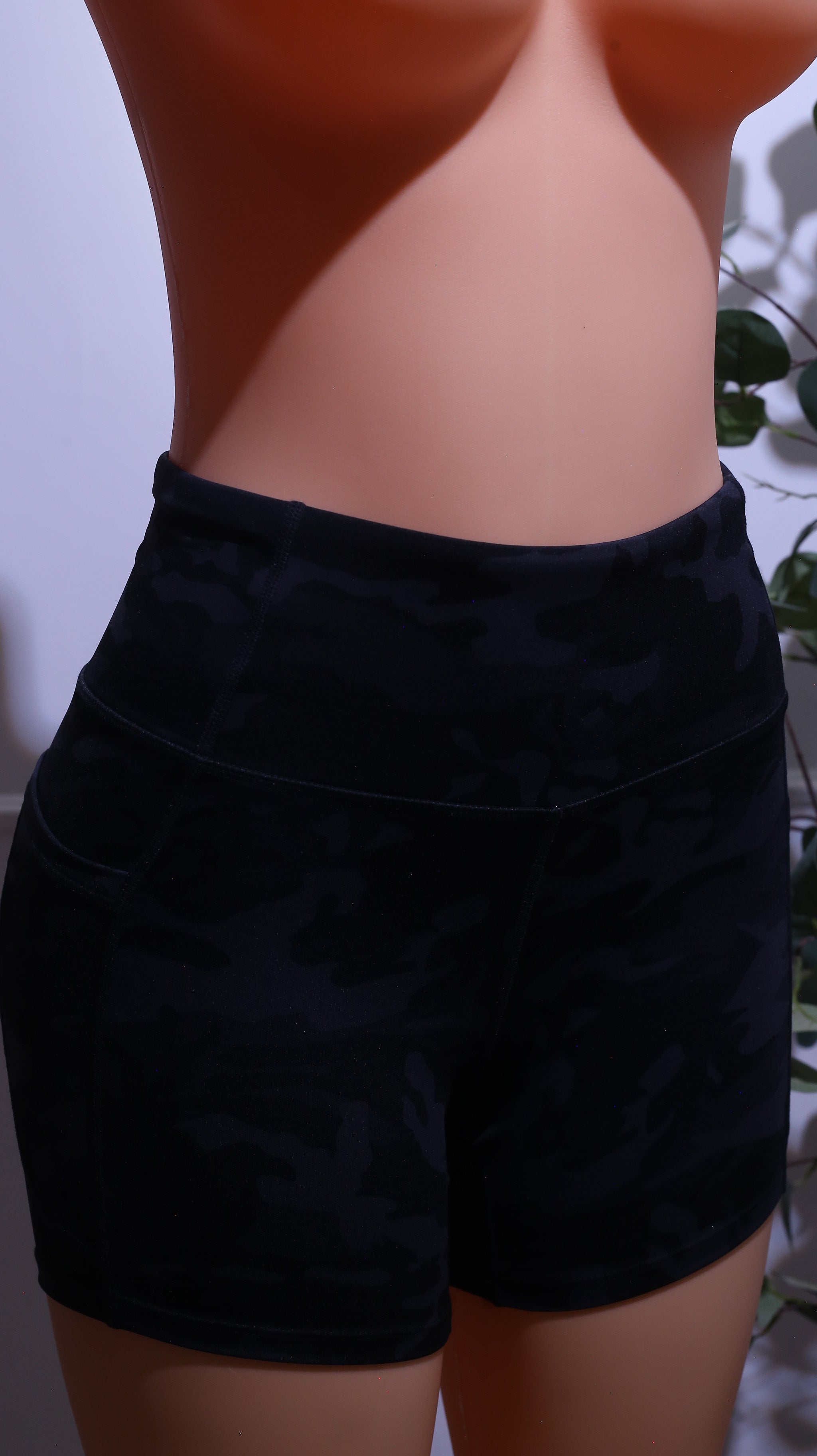 Black Camo Biker Shorts