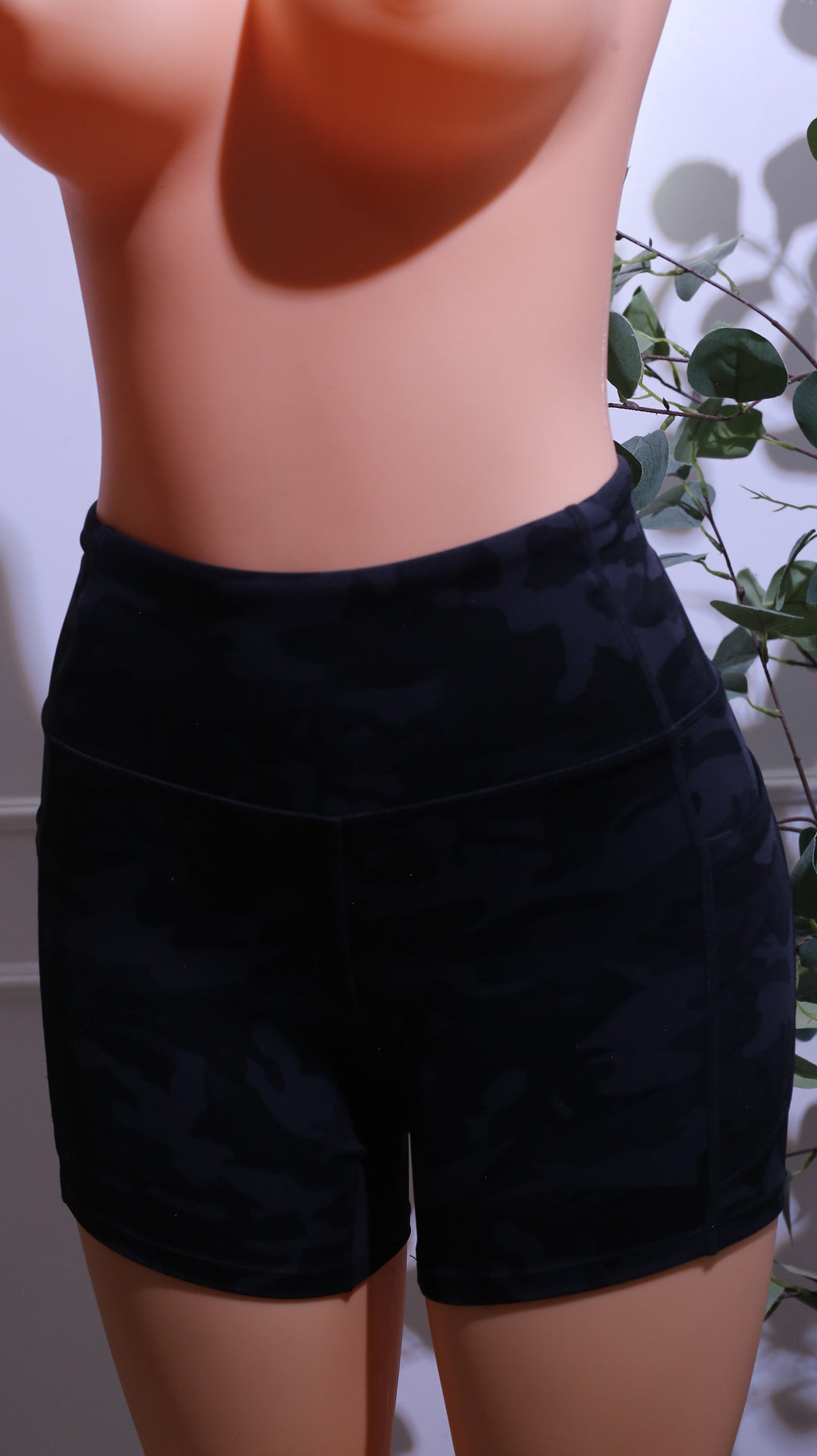 Black Camo Biker Shorts