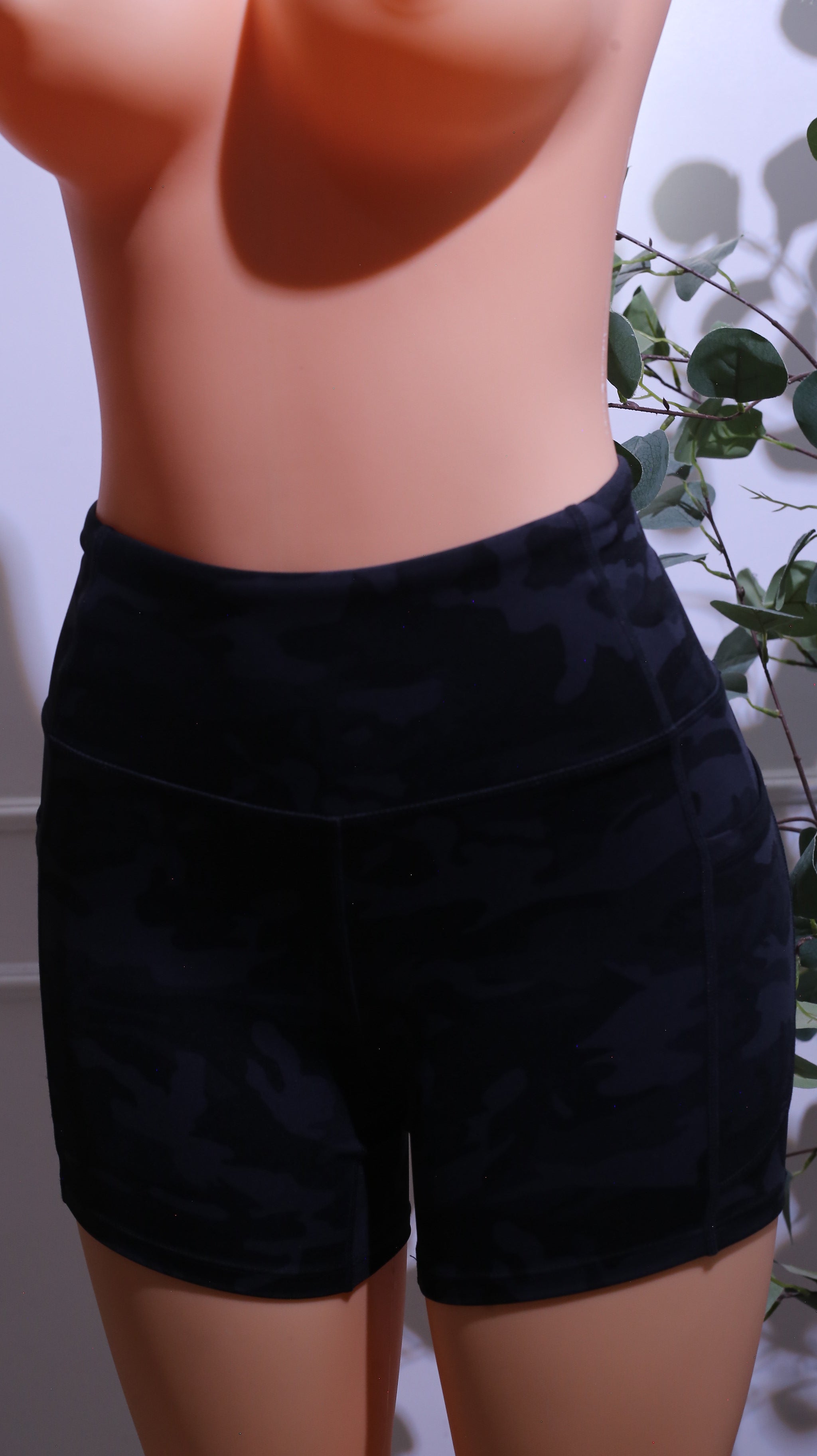 Black Camo Biker Shorts