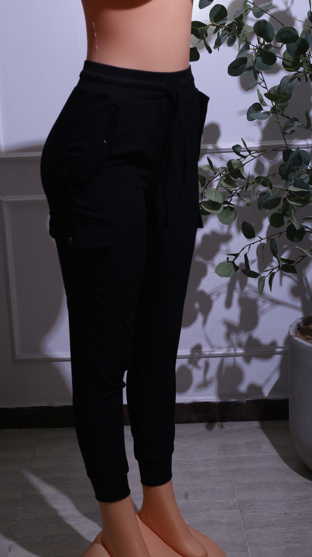 Black Cargo Jogger Pants