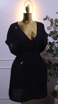 Black Cinched Waist Dress