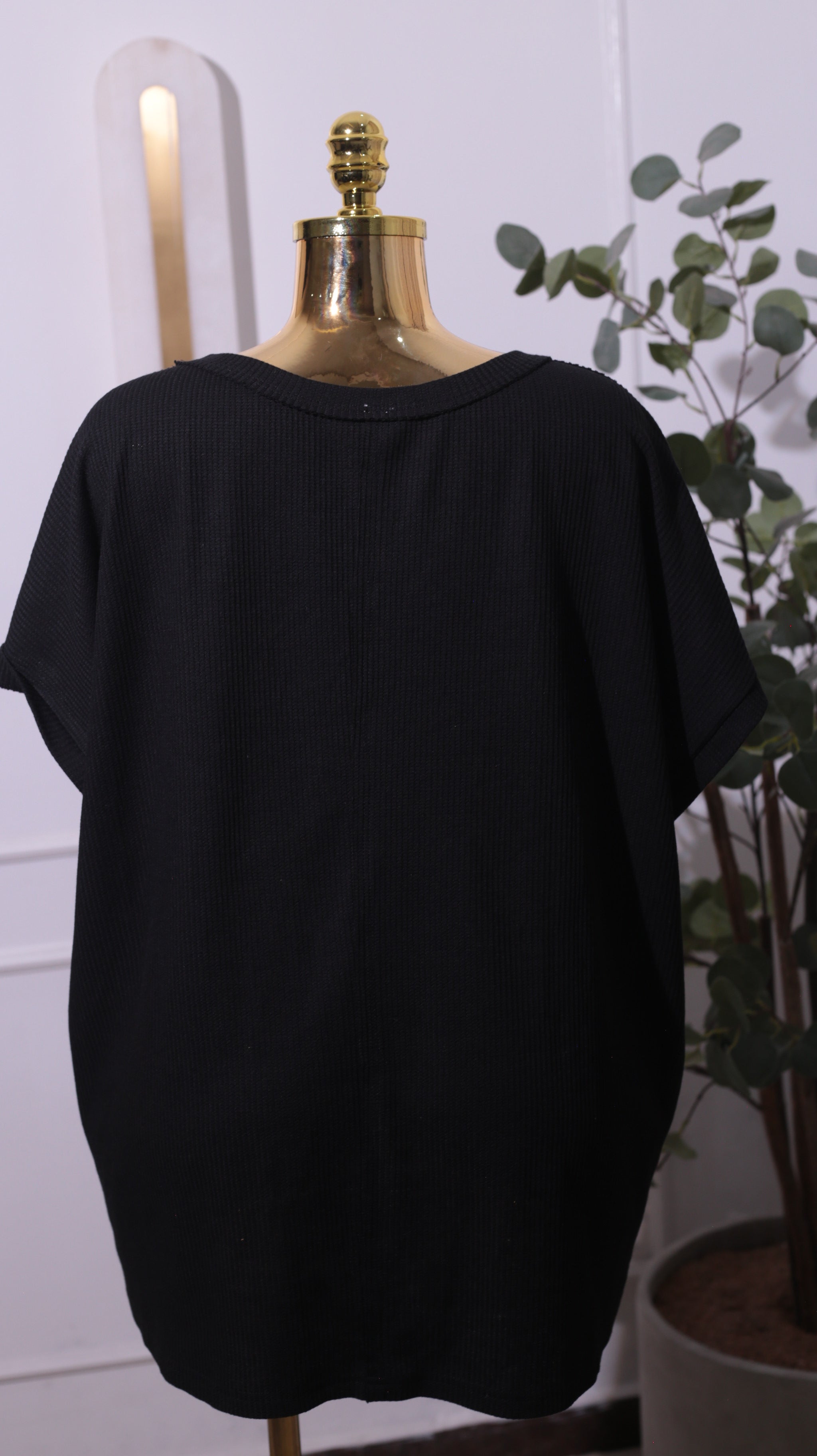 Black Crew Neck Cotton Tee