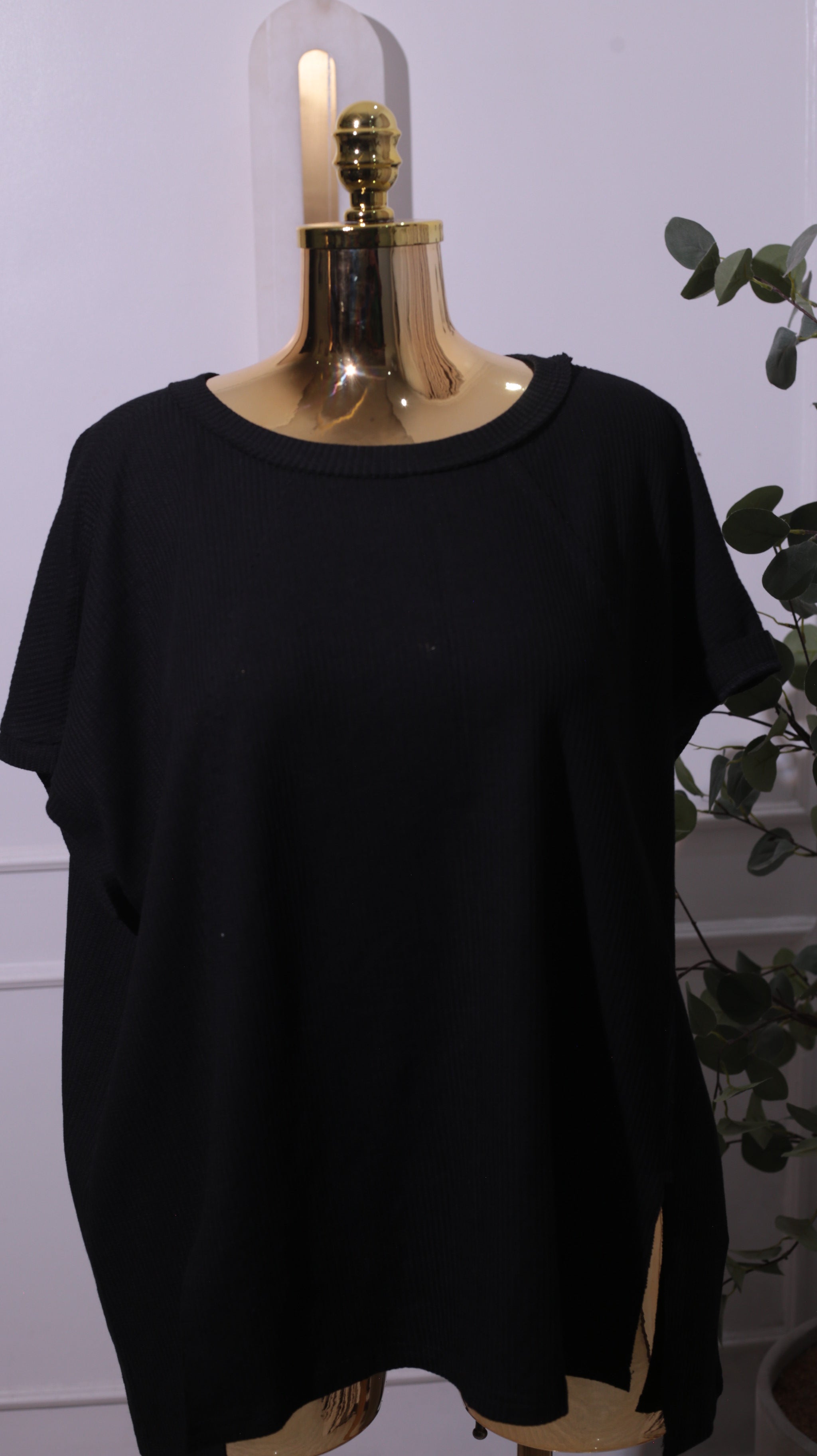 Black Crew Neck Cotton Tee