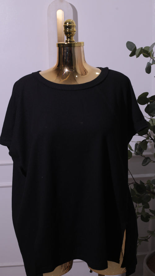 Black Crew Neck Cotton Tee