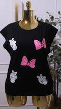 Black Disney Minnie Mouse Graphic T-shirt
