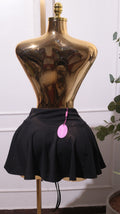 Black Drawstring Mini Skirt