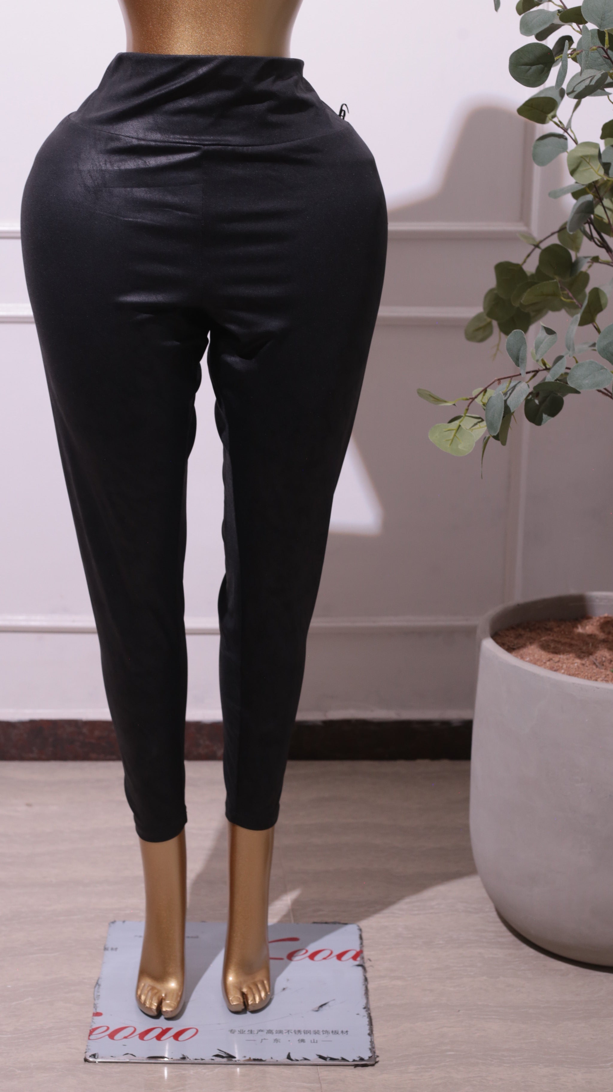 Black Faux Leather Leggings