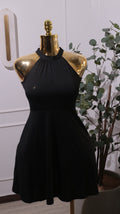Black Halter A-Line Mini Dress