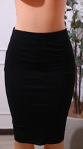 Black High-Waist Pencil Skirt