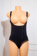Black Lace-Trim Shapewear Bodysuit