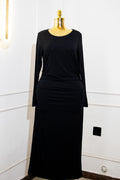 Black Long-Sleeve Maxi Gown