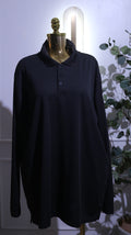 Black Long-Sleeve Polo Shirt