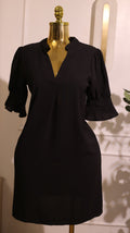 Black Loose-Fit Midi Dress
