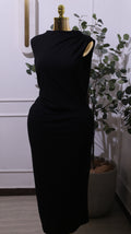 Black Maxi Dress With Side Ruching