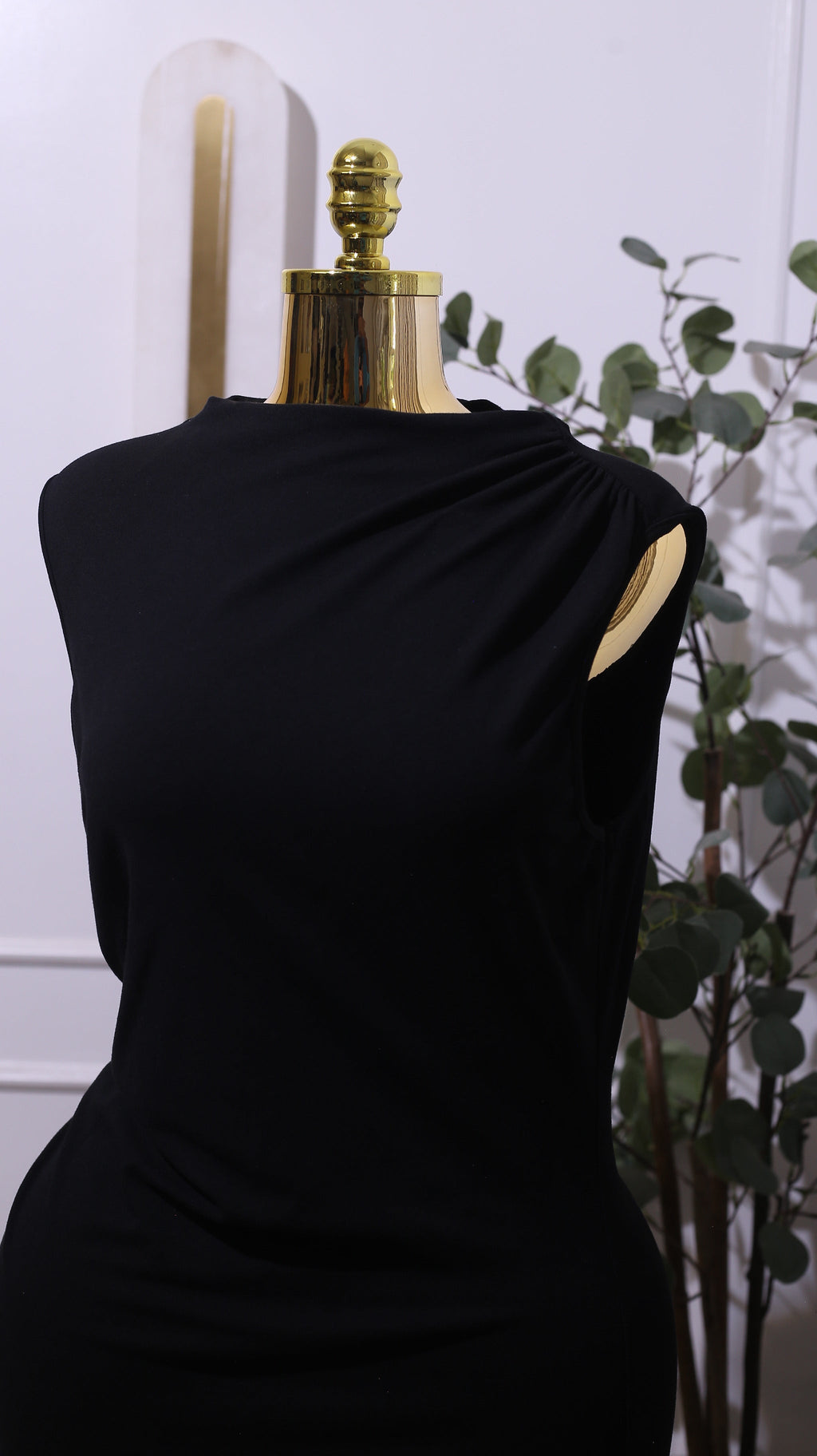 Black Maxi Dress With Side Ruching