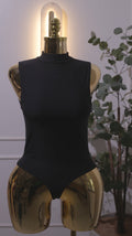 Black Mock Neck Tank Bodysuit