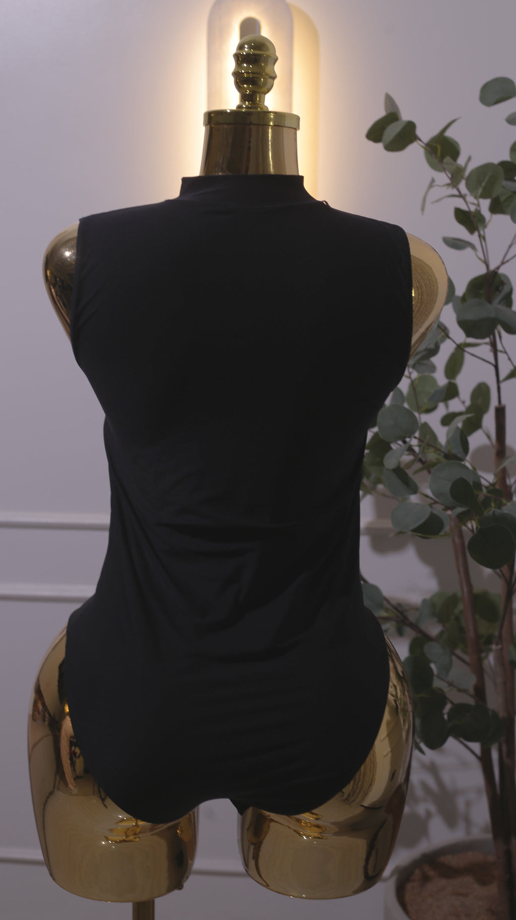Black Mock Neck Tank Bodysuit