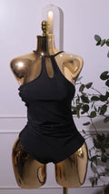 Black One-Shoulder Swimsuit