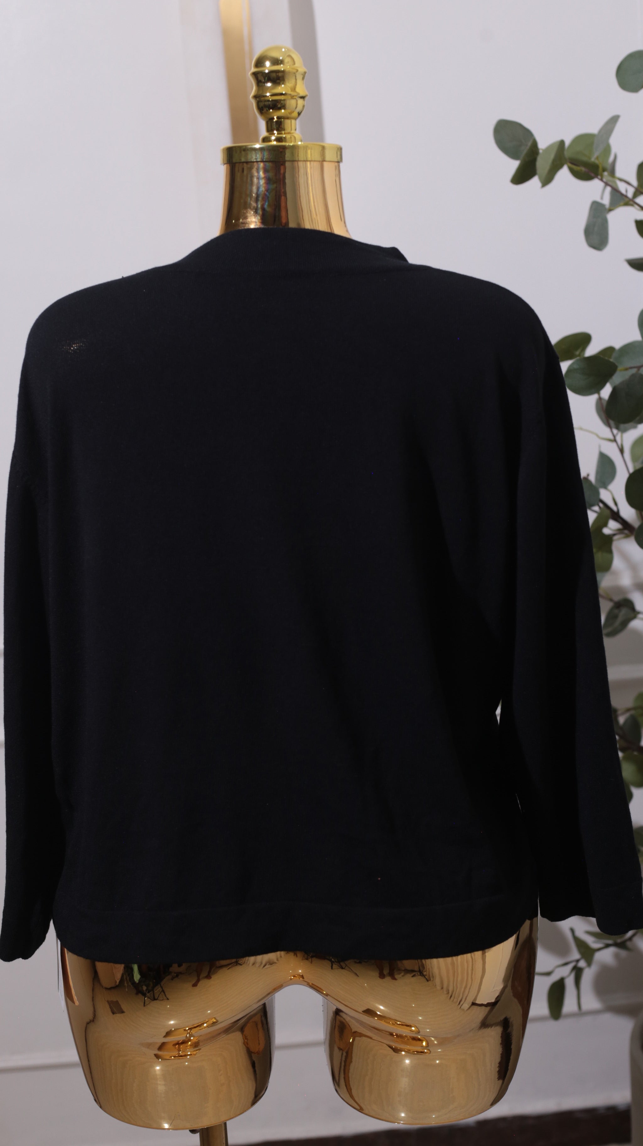 Black Open-Front Cardigan