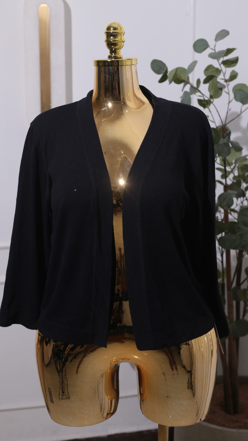Black Open-Front Cardigan