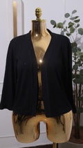 Black Open-Front Cardigan