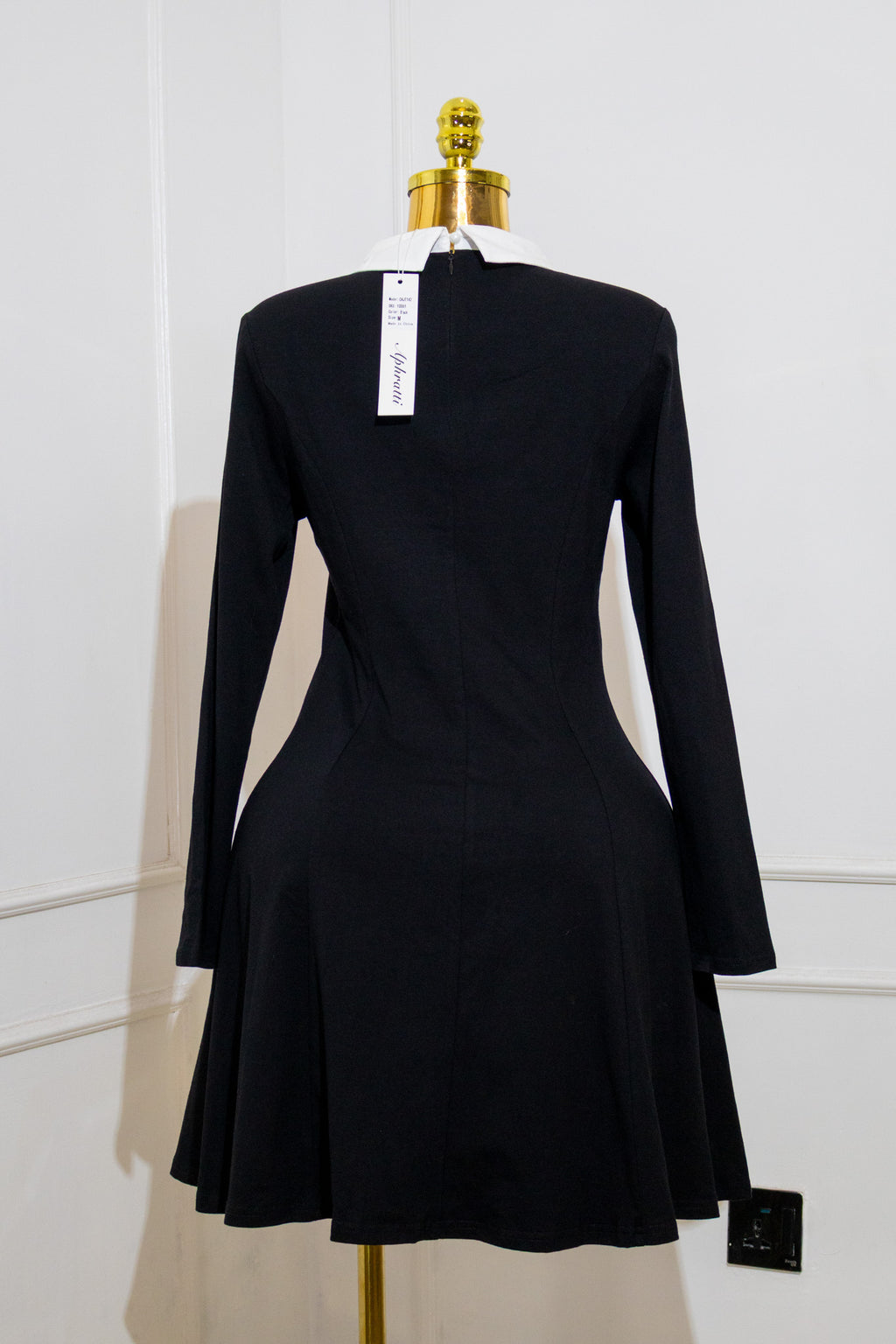 Black Peter Pan Collar Skater Dress
