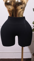 Black Ribbed Bike Shorts