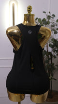 Black Ribbed Knit Tank Top (Medium)