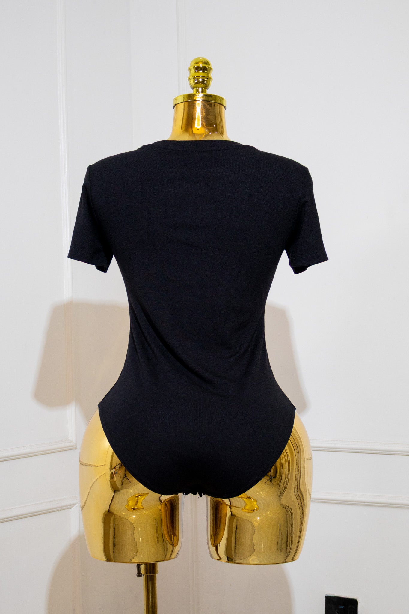 Black Round-Neck Bodysuit