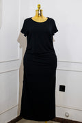 Black Ruched Maternity Dress
