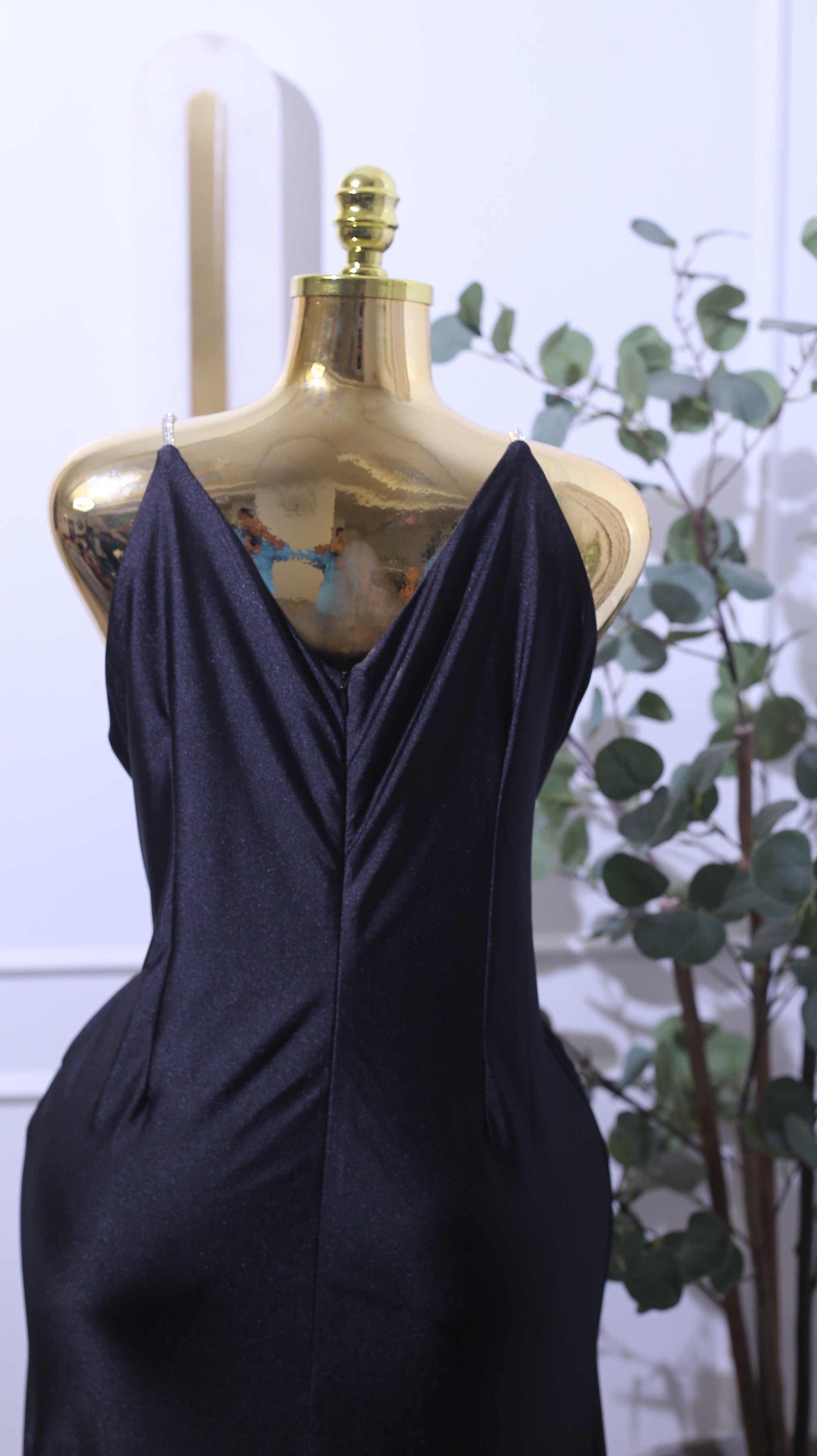 Black Ruched Maxi Dress