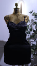 Black Satin Mini Slip Dress
