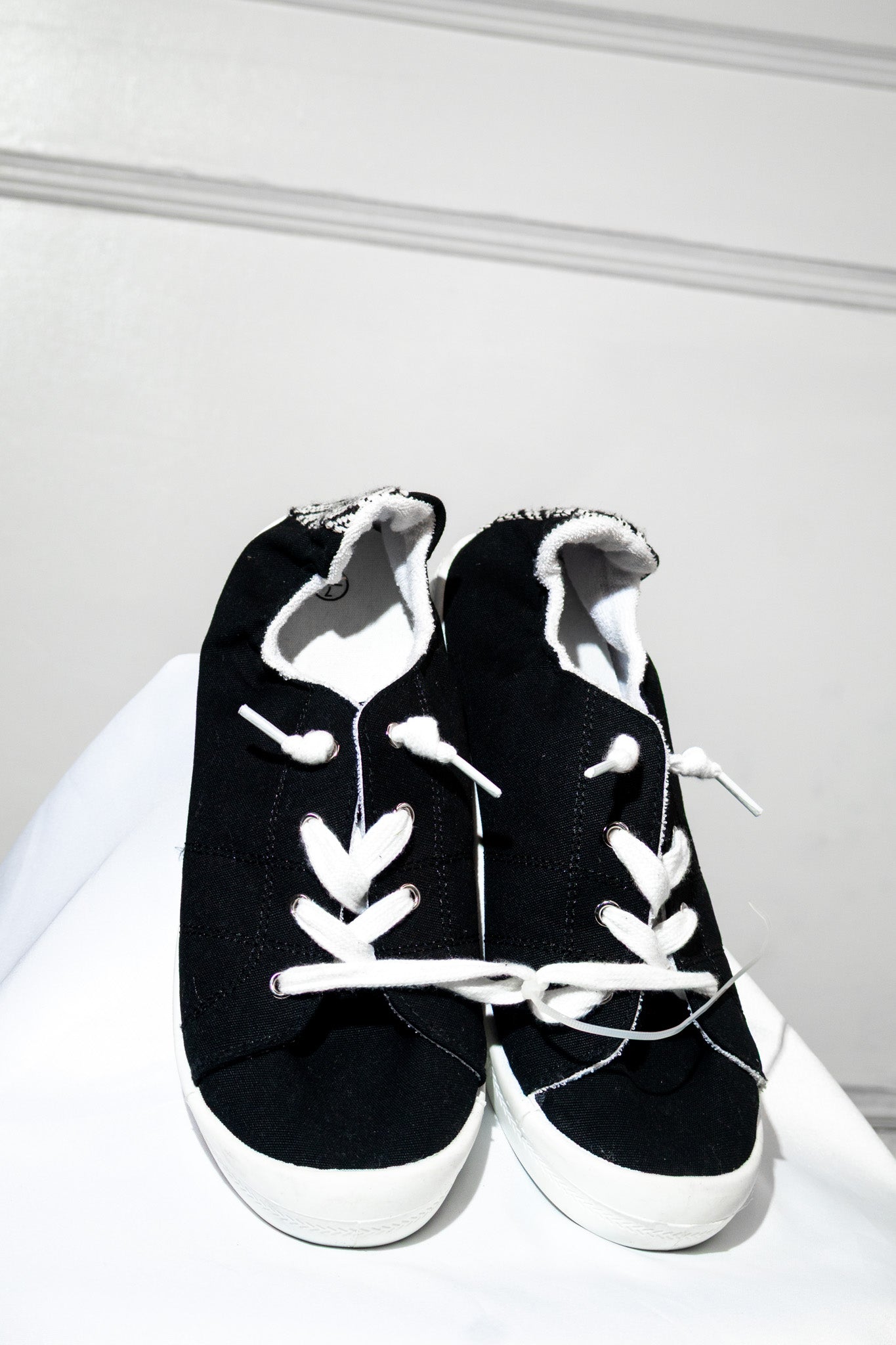 Black Scrunch-Back Slip-On Sneakers