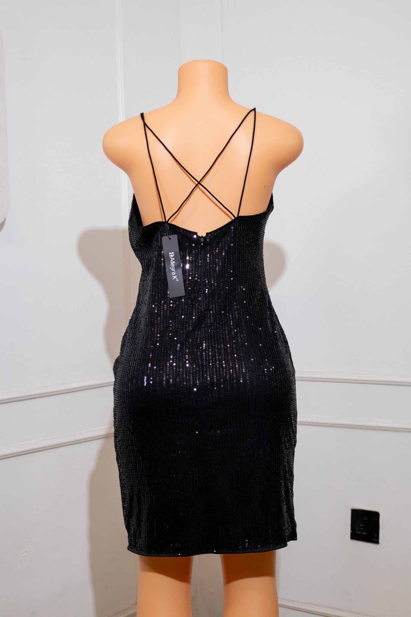 Black Sequin Mini Dress