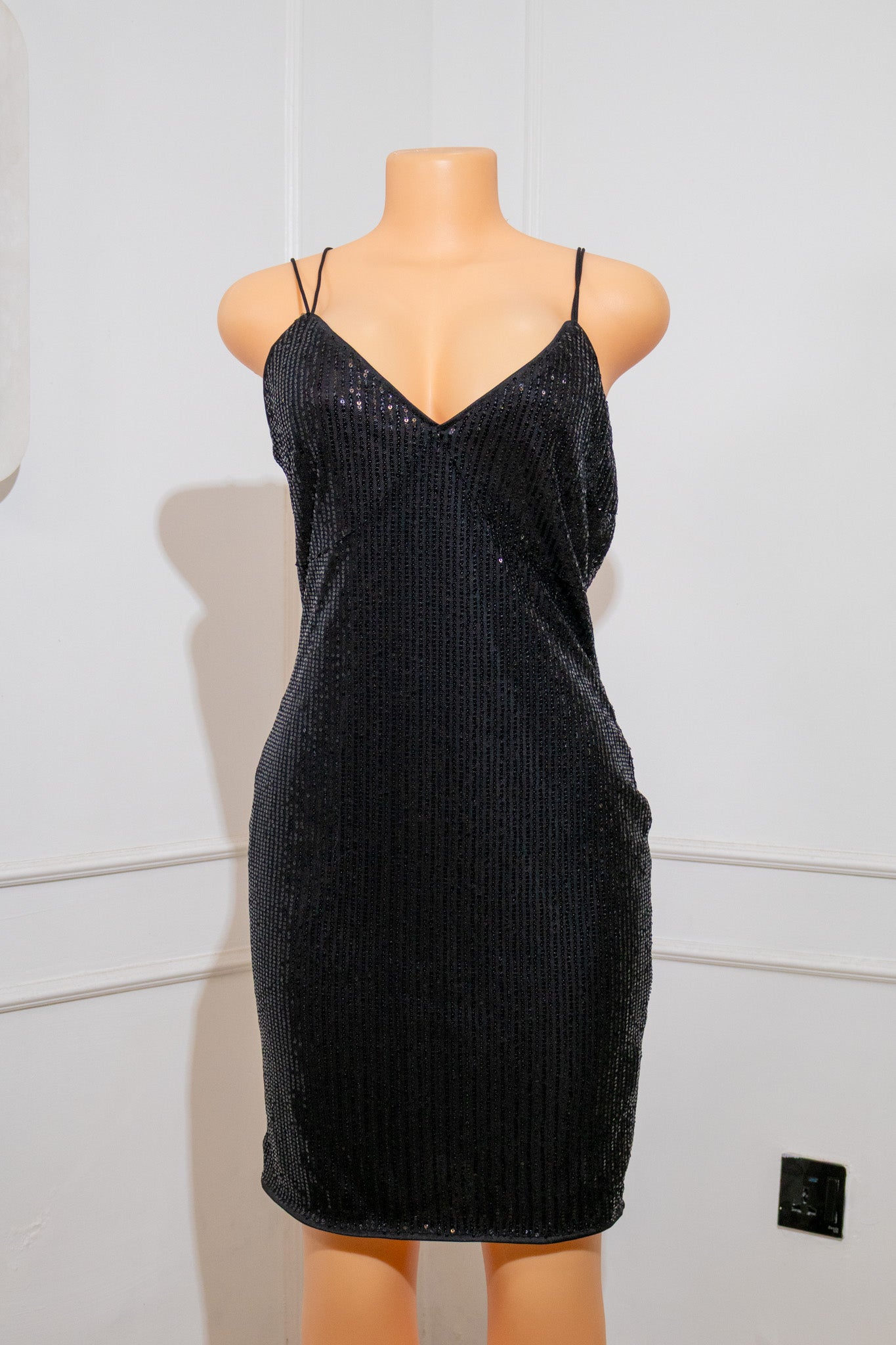 Black Sequin Mini Dress